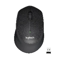 Logitech M330 Silent Plus, Right-hand, Mechanical, RF Wireless, 1000 DPI, Black