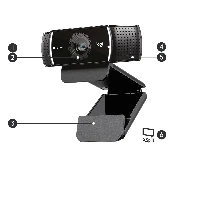 Logitech C922 Pro Stream Webcam, 1920 x 1080 pixels, Full HD, 60 fps, 1280x72060fps, 1920x108030fps, 720p, 1080p, H.264