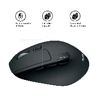Logitech M720 Triathlon Mouse, Right-hand, Optical, RF Wireless + Bluetooth, 1000 DPI, Black, White