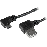 StarTech.com Micro-USB Cable with Right-Angled Connectors - M/M - 2m (6ft), 2 m, USB A, Micro-USB B, USB 2.0, Male/Male, Black