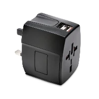 Kensington International Travel Adapter  (K33998WW), Universal, Universal, Type A, Type C (Europlug), Type G (UK), Type I (AU), Type A, Type C, Type G (UK), Type I (AU), Black, 2.4 A