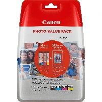 Canon CLI-571XL High Yield BK/C/M/Y Ink Cartridge + Photo Paper Value Pack, Standard Yield, Multi pack