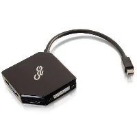 C2G Mini DisplayPort to HDMI, VGA, or DVI Adapter Converter - Black, Mini DisplayPort, VGA + HDMI + DVI, Male, Female, Nickel, 3840 x 2160 pixels