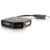 C2G DisplayPort to HDMI, VGA, or DVI Adapter Converter - Black, 0.7 m, DisplayPort, HDMI, VGA, DVI, Male, Female, Gold