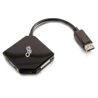 C2G DisplayPort to HDMI, VGA, or DVI Adapter Converter - Black, 0.7 m, DisplayPort, HDMI, VGA, DVI, Male, Female, Gold