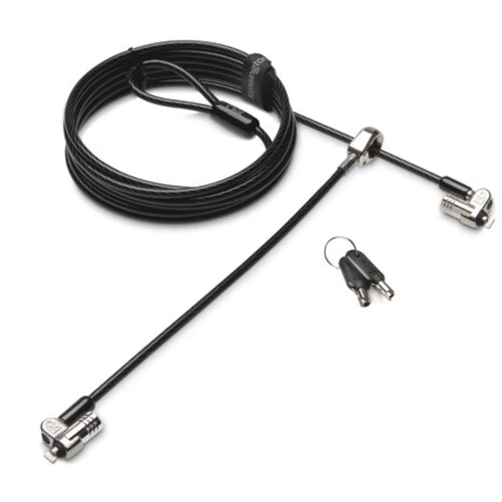 Kensington MicroSaver 2.0 Keyed Twin Laptop Lock, Kensington, Key, Carbon steel, Black