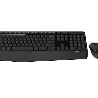Logitech Wireless Combo MK345, Full-size (100%), Wireless, RF Wireless, Black, Mouse included