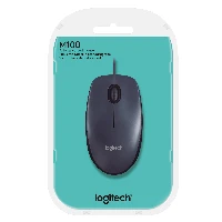 Logitech Mouse M100, Ambidextrous, Optical, USB Type-A, 1000 DPI, Grey