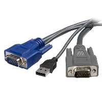 StarTech.com 6 ft Ultra-Thin USB VGA 2-in-1 KVM Cable, 1.8 m, Black, VGA, USB A + VGA, Male/Male, 189 g