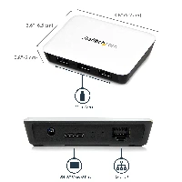 StarTech.com USB 3.0 to Gigabit Ethernet NIC Network Adapter with 3 Port Hub - White, Wired, USB, 5000 Mbit/s, Black, White