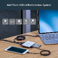 StarTech.com USB 3.0 to Gigabit Ethernet NIC Network Adapter with 3 Port Hub - White, Wired, USB, 5000 Mbit/s, Black, White