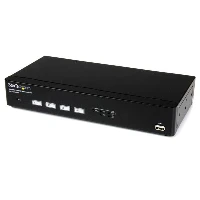 StarTech.com 4 Port USB DVI KVM Switch with DDM Fast Switching Technology and Cables, 1920 x 1200 pixels, Ethernet LAN, 10 W, Black