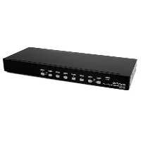 StarTech.com 8 Port 1U Rackmount DVI USB KVM Switch, 1920 x 1200 pixels, Rack mounting, 1U, Black