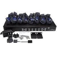 StarTech.com 8 Port 1U Rackmount USB KVM Switch Kit with OSD and Cables, 1920 x 1440 pixels, Rack mounting, 12 W, 1U, Black