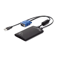 StarTech.com KVM Console to USB 2.0 Portable Laptop Crash Cart Adapter, USB, USB, VGA, Black, USB Mini-B, PS/2 + USB 2.0 A + VGA
