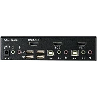 StarTech.com 2 Port USB HDMI KVM Switch with Audio and USB 2.0 Hub, 1920 x 1200 pixels, Full HD, 18 W, Black