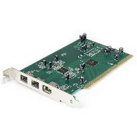 StarTech.com 3 Port 2b 1a PCI 1394b FireWire Adapter Card with DV Editing Kit, IEEE 1394/Firewire, PCI 2.2, Green, Stainless steel, CE, FCC, UL, Texas Instruments - 3AA651W, 0.8 Gbit/s