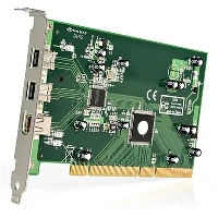 StarTech.com 3 Port 2b 1a PCI 1394b FireWire Adapter Card with DV Editing Kit, IEEE 1394/Firewire, PCI 2.2, Green, Stainless steel, CE, FCC, UL, Texas Instruments - 3AA651W, 0.8 Gbit/s
