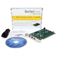 StarTech.com 3 Port 2b 1a PCI 1394b FireWire Adapter Card with DV Editing Kit, IEEE 1394/Firewire, PCI 2.2, Green, Stainless steel, CE, FCC, UL, Texas Instruments - 3AA651W, 0.8 Gbit/s
