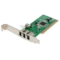 StarTech.com 4 port PCI 1394a FireWire Adapter Card - 3 External 1 Internal, PCI, IEEE 1394/Firewire, Green, Metallic, CE, UL, FCC, REACH, TAA, Microsoft WHQL Certified, Texas Instruments - TSB12LV26, 0.4 Gbit/s