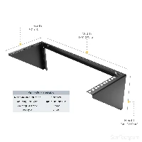 StarTech.com 4U 19in Steel Vertical Wall Mount Equipment Rack Bracket, Wall mounted rack, 4U, 56.7 kg, 1.1 kg, Black