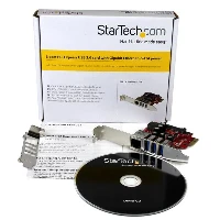 StarTech.com 3-Port PCI Express USB 3.0 Card + Gigabit Ethernet, Internal, Wired, PCI Express, Ethernet, 5000 Mbit/s, Metallic, Red