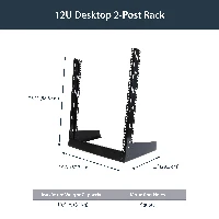 StarTech.com 12U 19in Desktop Open Frame 2 Post Rack, Freestanding rack, 12U, 50 kg, 2.69 kg, Black