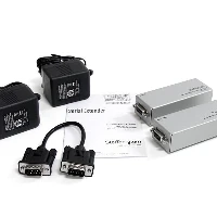 StarTech.com Serial DB9 RS232 Extender over Cat 5 - Up to 3300 ft (1000 meters), VGA, Serial, RS-232, Silver, DC, 0 - 70 C