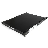 StarTech.com 22in Black Deep Sliding Server Rack Cabinet Shelf, Adjustable shelf, Black, Steel, 25 kg, 1U, 455 mm