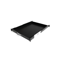 StarTech.com 22in Black Deep Sliding Server Rack Cabinet Shelf, Adjustable shelf, Black, Steel, 25 kg, 1U, 455 mm