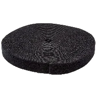 StarTech.com 25ft Hook and Loop Roll - Cut-to-Size Reusable Cable Ties - Bulk Industrial Wire Fastener Tape /Adjustable Fabric Wraps Black / Resuable Self Gripping Cable Management Straps, Hook & loop cable tie, Nylon, Black, -10 - 80 C, 7600 mm, 19 mm