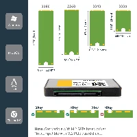 StarTech.com Dual M.2 NGFF SATA Adapter with RAID, SATA, M.2, Black, Metallic, White, Yellow, 500000 h, ASMedia - ASM1092R, 6 Gbit/s