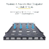 StarTech.com 1U 4-Post Adjustable Vented Server Rack Mount Shelf - 330lbs(150 kg) - 19.5 to 38in Adjustable Mounting Depth Universal Tray for 19