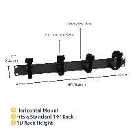 StarTech.com Cable Management Panel with Hook and Loop Strips for Server Racks - 1U, Cable management panel, Black, Steel, 1U, CE, 482 mm