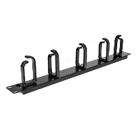 StarTech.com 1U 19in Metal Rackmount Cable Management Panel, Cable management panel, Black, Steel, 1U, TAA, REACH, CE, 483 mm