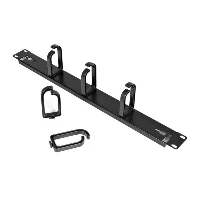 StarTech.com 1U 19in Metal Rackmount Cable Management Panel, Cable management panel, Black, Steel, 1U, TAA, REACH, CE, 483 mm