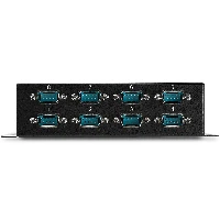 StarTech.com 8 Port USB to DB9 RS232 Serial Adapter Hub  Industrial DIN Rail and Wall Mountable, USB 2.0 Type-B, Serial, Black, Steel, Activity, 5 V
