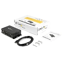 StarTech.com 8 Port USB to DB9 RS232 Serial Adapter Hub  Industrial DIN Rail and Wall Mountable, USB 2.0 Type-B, Serial, Black, Steel, Activity, 5 V