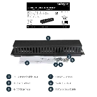 StarTech.com 2U Horizontal Finger Duct Rack Cable Management Panel with Cover, Cable management panel, Black, Plastic, Steel, 2U, EIA RS310-D, CE, TAA, REACH