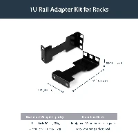 StarTech.com Rail Depth Adapter Kit for Server Racks - 1U, Depth adapter, Black, 40 kg, 1U, TAA, CE, REACH, 45 mm