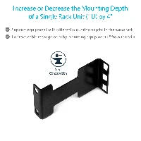 StarTech.com Rail Depth Adapter Kit for Server Racks - 1U, Depth adapter, Black, 40 kg, 1U, TAA, CE, REACH, 45 mm