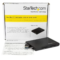 StarTech.com 2-Slot USB 3.0 SD Card Reader - SD 4.0, UHS II, MMC, SD, SDHC, SDXC, Black, 5000 Mbit/s, Plastic, CE, FCC, RoHS, TAA, USB 3.2 Gen 1 (3.1 Gen 1)