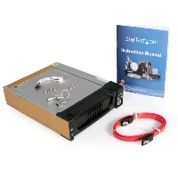 StarTech.com Black Aluminum 5.25in Rugged SATA Hard Drive Mobile Rack Drawer, 13.3 cm (5.25