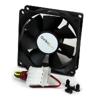 StarTech.com 80x25mm Dual Ball Bearing Computer Case Fan w/ LP4 Connector, Fan, 8 cm, 3000 RPM, 27 dB, 37.27 cfm, Black