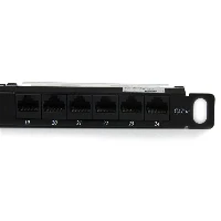 StarTech.com 24 Port 0.5U Cat5e Patch Panel - RJ45 Ethernet Rackmount Cat 5e 110 Patch Panel, RJ-45, Cat5e, Black, Rack mounting, 0.5U, 482 mm