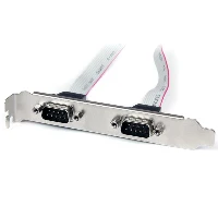StarTech.com 2 Port 16in DB9 Serial Port Bracket to 10 Pin Header, 2 x DB-9, 2 x IDC, Silver, White