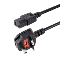 StarTech.com 10ft (3m) UK Computer Power Cable, 18AWG, BS 1363 to C13, 10A 250V, Black Replacement AC Power Cord, Kettle Lead / UK Power Cord, PC Power Supply Cable, TV/Monitor Power Cable, 3 m, C13 coupler, BS 1363, H05VV-F, 250 V
