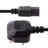 StarTech.com 10ft (3m) UK Computer Power Cable, 18AWG, BS 1363 to C13, 10A 250V, Black Replacement AC Power Cord, Kettle Lead / UK Power Cord, PC Power Supply Cable, TV/Monitor Power Cable, 3 m, C13 coupler, BS 1363, H05VV-F, 250 V