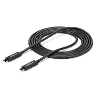StarTech.com 6 ft. (2 m) Thunderbolt 3 Cable with 100W Power Delivery - 40Gbps, Male, Male, 2 m, Black, Nickel, 40 Gbit/s