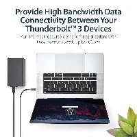 StarTech.com 6 ft. (2 m) Thunderbolt 3 Cable with 100W Power Delivery - 40Gbps, Male, Male, 2 m, Black, Nickel, 40 Gbit/s